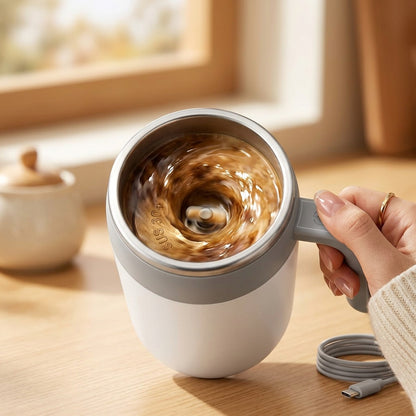 Self-Stirring Coffee Mug with Automatic Mixing